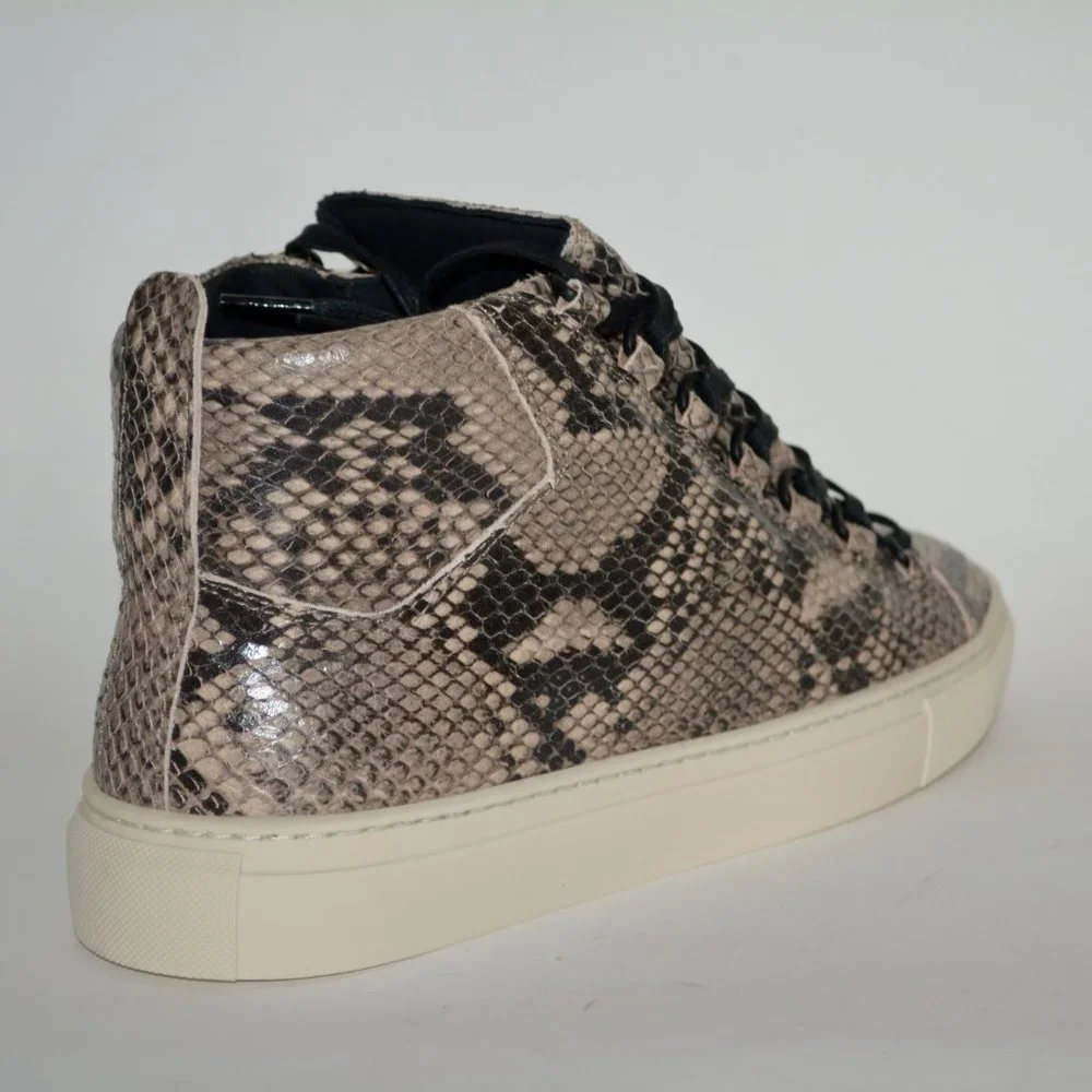 NEW BALENCIAGA HITOP ARENA PYTHON SNAKE PRINT LEATHER SNEAKERS US 7 EU 40 MENS - Picture 2 of 9
